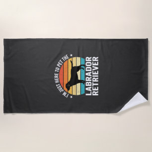 Labrador Retriever Retro Dog Petting Beach Towel