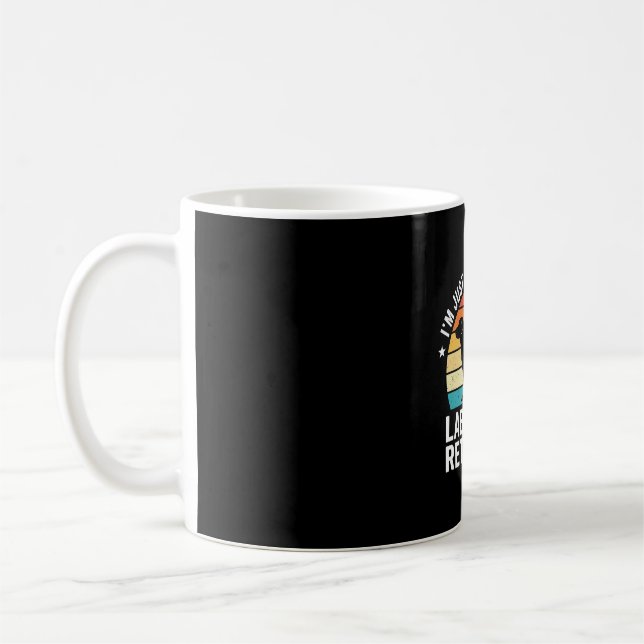 Labrador Retriever Retro Dog Petting Coffee Mug (Left)