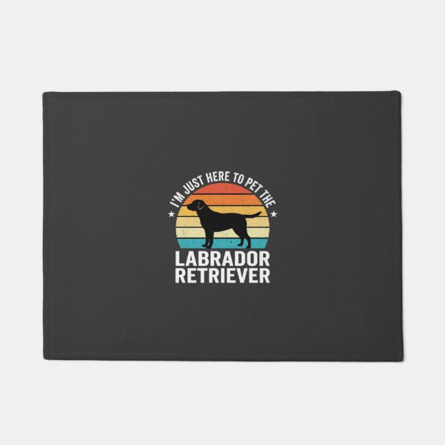 Labrador Retriever Retro Dog Petting Doormat (Front)