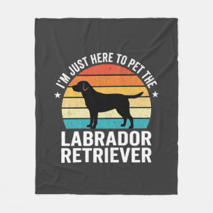 Labrador Retriever Retro Dog Petting Fleece Blanket