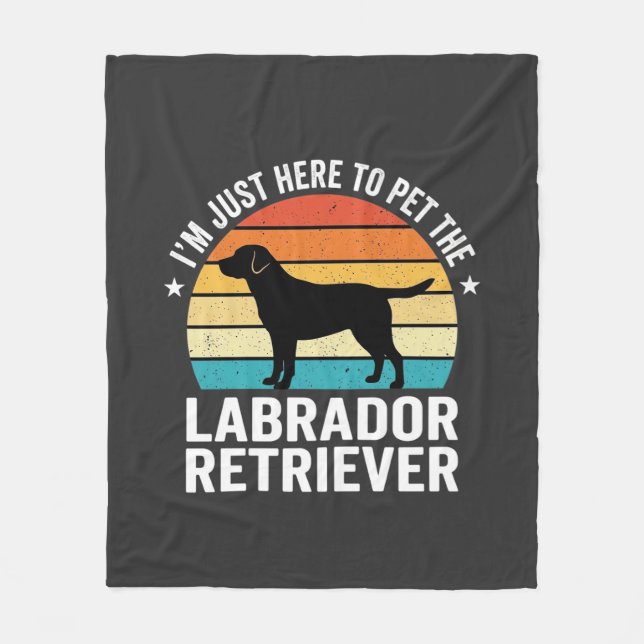 Labrador Retriever Retro Dog Petting Fleece Blanket (Front)