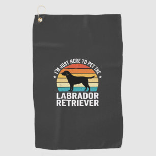 Labrador Retriever Retro Dog Petting Golf Towel