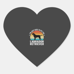 Labrador Retriever Retro Dog Petting Heart Sticker