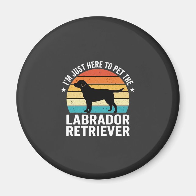 Labrador Retriever Retro Dog Petting Magnet (Front)