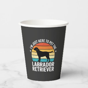 Labrador Retriever Retro Dog Petting Paper Cups