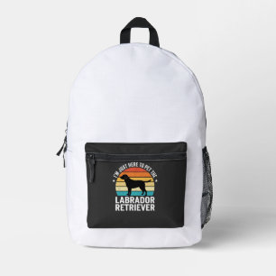 Labrador Retriever Retro Dog Petting Printed Backpack