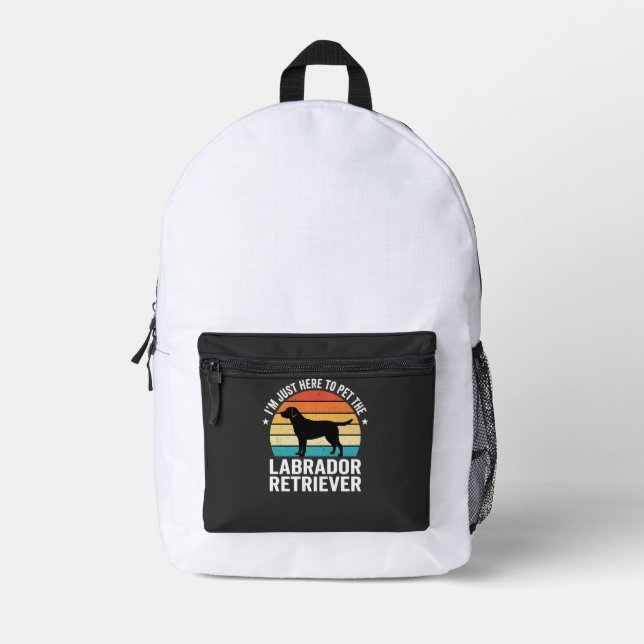 Labrador Retriever Retro Dog Petting Printed Backpack (Front)