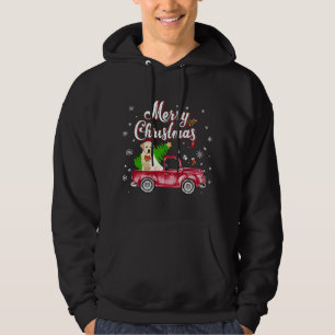 Labrador Retriever Rides Red Truck Christmas Pajam Hoodie