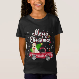 Labrador Retriever Rides Red Truck Christmas Pajam T-Shirt