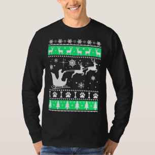 Labrador Retriever Riding Christmas Sleigh    T-Shirt