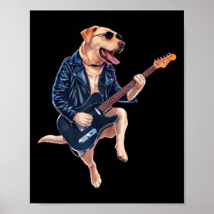 Labrador Retriever Rock Star Guitarist Electric Gu Poster