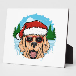 Labrador Retriever santa claus hat illustration Plaque