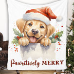 Labrador Retriever Santa Puppy Dog Christmas  Fleece Blanket<br><div class="desc">Introducing the perfect addition to your holiday decor - our Labrador Retriever Christmas blankets! Available in black, yellow, or chocolate labrador, these blankets are a must-have for any dog lover. Choose from cosy fireplace scenes, joyful puppies in the snow, or festive labrador dogs to make your living space feel warm...</div>