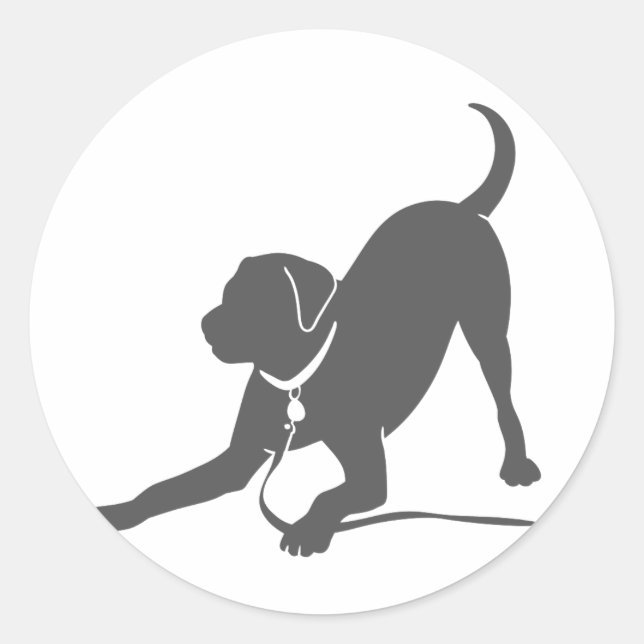 Labrador retriever silhouette classic round sticker (Front)