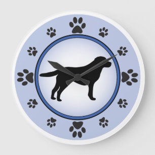 Labrador Retriever Silhouette Large Clock