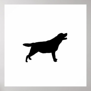 Labrador Retriever Silhouette Love Dogs Poster