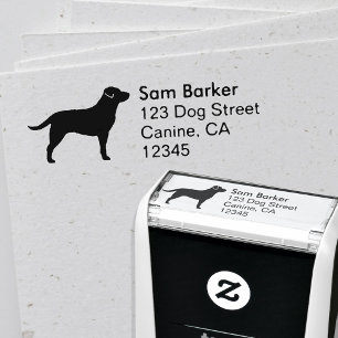 Labrador Retriever Silhouette Return Address Self-inking Stamp