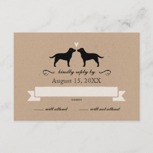 Labrador Retriever Silhouettes Wedding RSVP Card