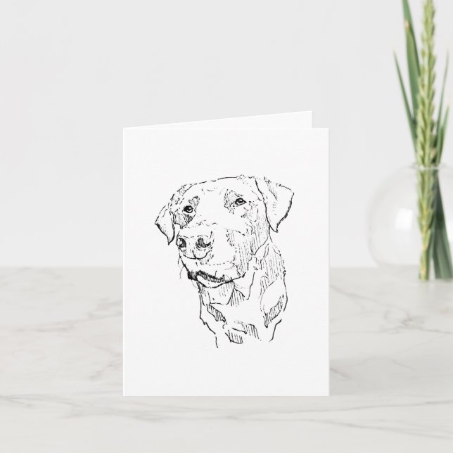 Labrador Retriever Sketch Art, Minimalist Card (Front)