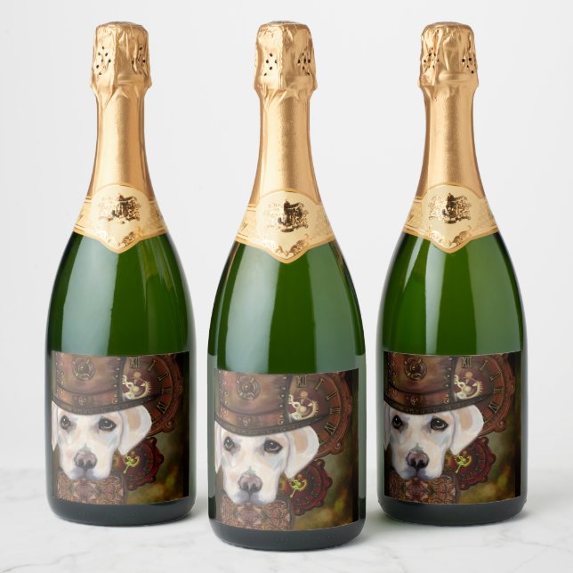 Labrador Retriever   Sparkling Wine Label (Bottles)