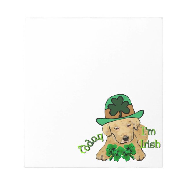 Labrador Retriever St Pattys Notepad (Front)