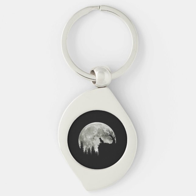Labrador Retriever Stand On Mountain Halloween Key Ring (Front)