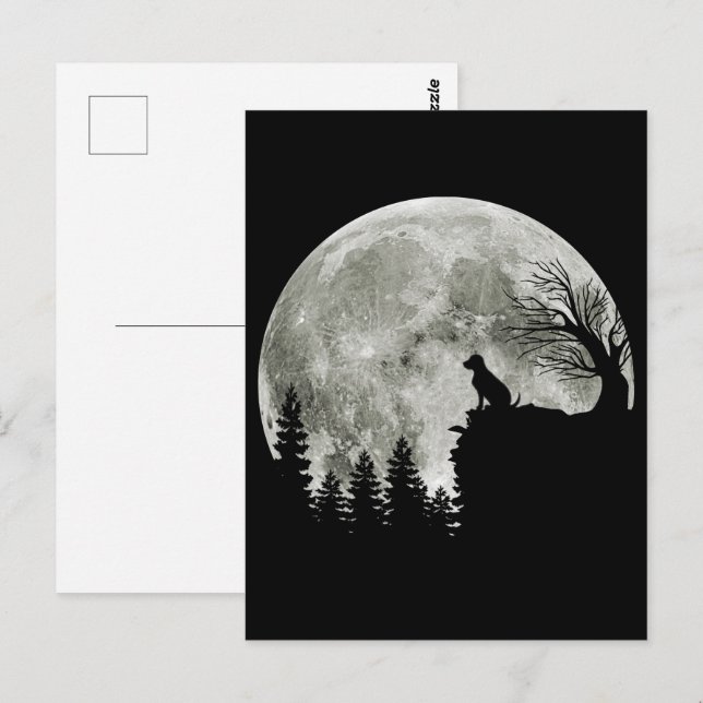 Labrador Retriever Stand On Mountain Halloween Postcard (Front/Back)