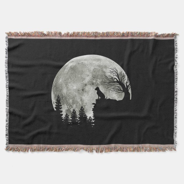 Labrador Retriever Stand On Mountain Halloween Throw Blanket (Front)