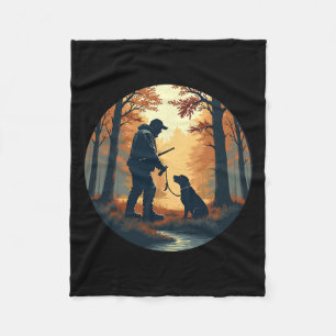 Labrador Retriever Tee Turkey Duck Hunting Forest  Fleece Blanket