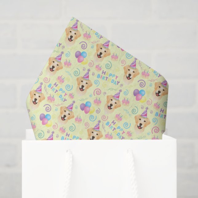 Labrador Retriever Tissue Paper in Yellow (Gift Bag)
