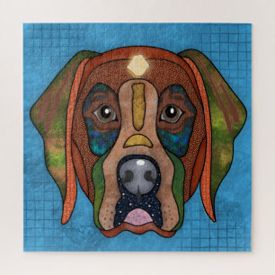 Labrador Retriever ugly dog face Jigsaw Puzzle