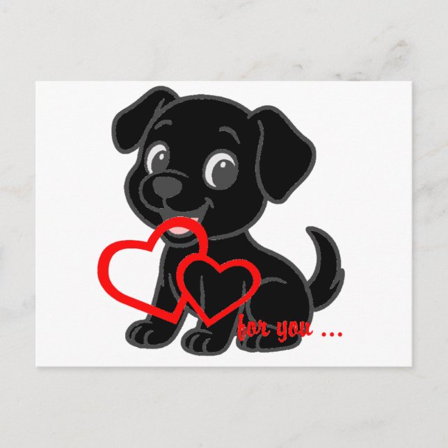 Labrador Retriever Valentines Postcard (Front)