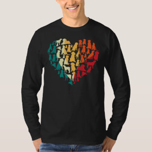 Labrador Retriever Vintage Heart Dogs Enthusiastic T-Shirt