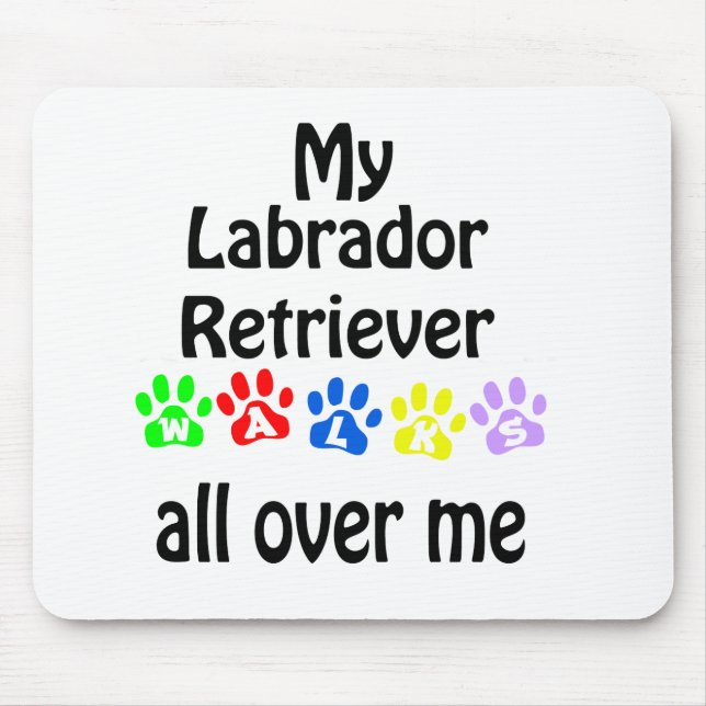 Labrador Retriever Walks Design Mouse Pad (Front)