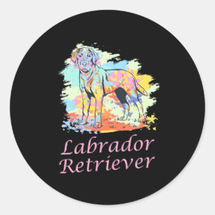 Labrador Retriever Watercolor Classic Round Sticker