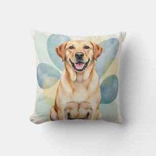 Labrador Retriever Watercolor Oval Layer Art Cushion