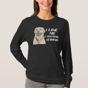 Labrador Retriever Wearing A Golden Medal I Love M T-Shirt