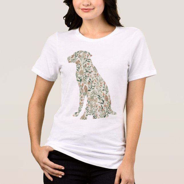 Labrador Retriever Wildflower Dog Mom Botanical Tri-Blend Shirt (Front)
