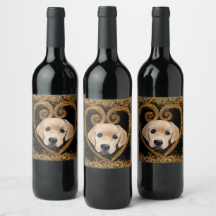 Labrador Retriever Wine Label