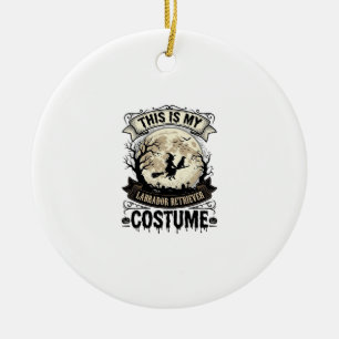 Labrador Retriever Witch Halloween Costume Shirt_1 Ceramic Tree Decoration