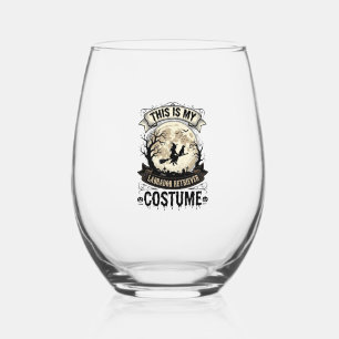 Labrador Retriever Witch Halloween Costume Shirt_1 Stemless Wine Glass