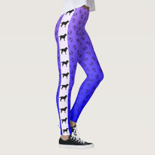 Labrador Retriever with Hearts Blue Purple Ombre Leggings
