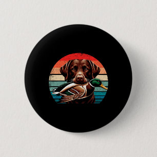 Labrador Retriever With Mallard Duck Hunting 6 Cm Round Badge