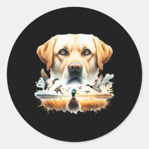 Labrador Retriever With Mallard Ducks Hunting Duck Classic Round Sticker