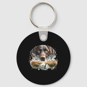 Labrador Retriever With Mallard Ducks Hunting Duck Key Ring