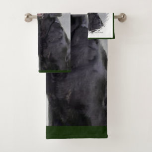 Labrador Retriever with Santa Christmas Bath Towel Set