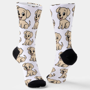 Labrador Retriever Yellow Cartoon Sitting Socks