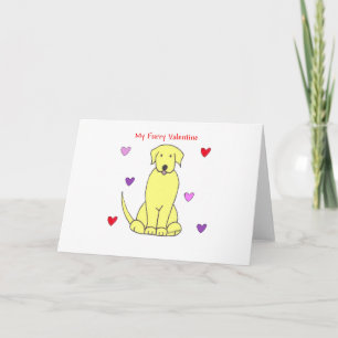 Labrador Retriever Yellow Furry Valentine Holiday Card