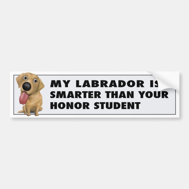 Labrador Retriever (Yellow) Honour Bumper Sticker (Front)