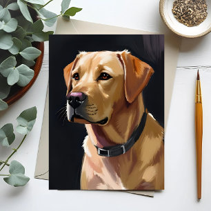 Labrador Retriever   Yellow Lab Pet Dog Painting Postcard